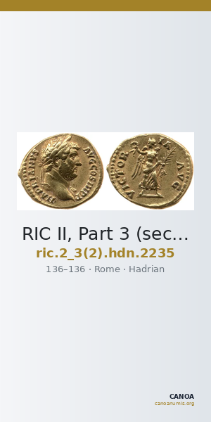 RIC II, Part 3 (second edition) Hadrian 2235 — CANOA
