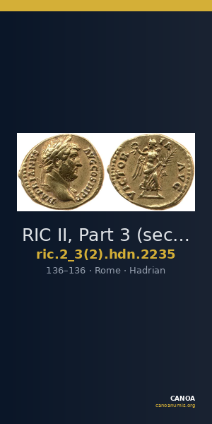 RIC II, Part 3 (second edition) Hadrian 2235 — CANOA