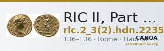 RIC II, Part 3 (second edition) Hadrian 2235 — CANOA