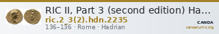 RIC II, Part 3 (second edition) Hadrian 2235 — CANOA