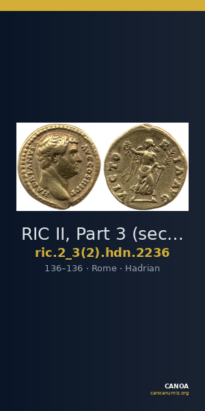 RIC II, Part 3 (second edition) Hadrian 2236 — CANOA