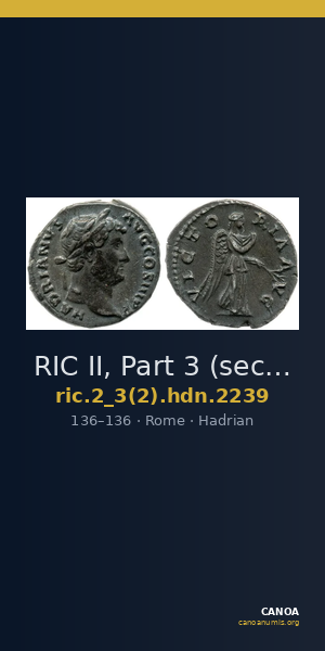 RIC II, Part 3 (second edition) Hadrian 2239 — CANOA