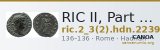 RIC II, Part 3 (second edition) Hadrian 2239 — CANOA