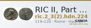 RIC II, Part 3 (second edition) Hadrian 224 — CANOA