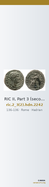 RIC II, Part 3 (second edition) Hadrian 2242 — CANOA