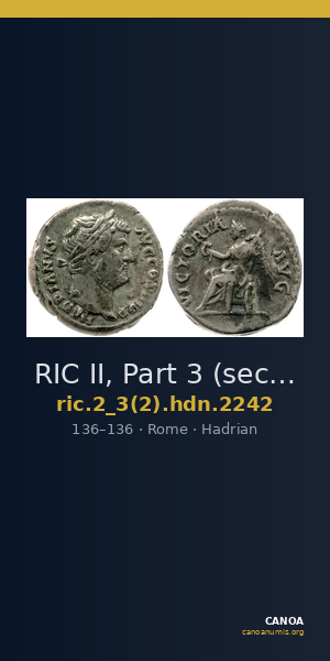 RIC II, Part 3 (second edition) Hadrian 2242 — CANOA