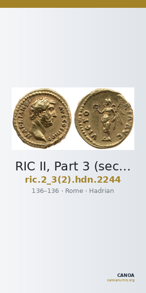 RIC II, Part 3 (second edition) Hadrian 2244 — CANOA