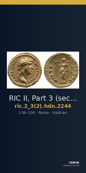 RIC II, Part 3 (second edition) Hadrian 2244 — CANOA