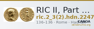 RIC II, Part 3 (second edition) Hadrian 2247 — CANOA
