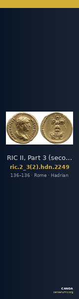 RIC II, Part 3 (second edition) Hadrian 2249 — CANOA