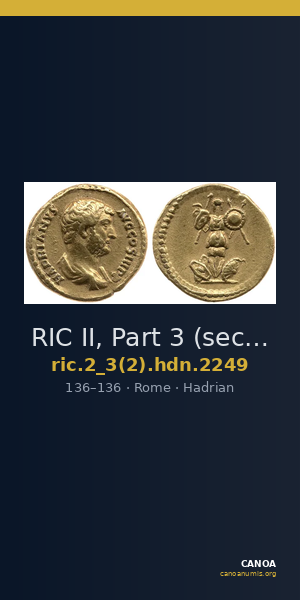 RIC II, Part 3 (second edition) Hadrian 2249 — CANOA