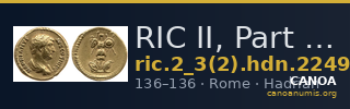 RIC II, Part 3 (second edition) Hadrian 2249 — CANOA