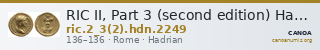 RIC II, Part 3 (second edition) Hadrian 2249 — CANOA