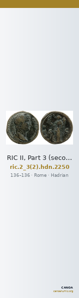 RIC II, Part 3 (second edition) Hadrian 2250 — CANOA