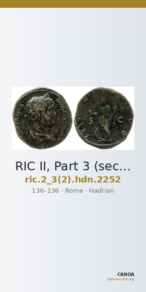 RIC II, Part 3 (second edition) Hadrian 2252 — CANOA