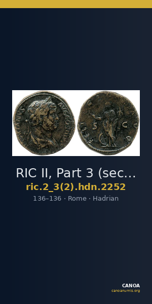 RIC II, Part 3 (second edition) Hadrian 2252 — CANOA
