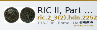 RIC II, Part 3 (second edition) Hadrian 2252 — CANOA