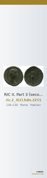 RIC II, Part 3 (second edition) Hadrian 2255 — CANOA
