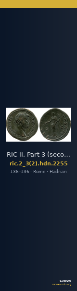 RIC II, Part 3 (second edition) Hadrian 2255 — CANOA