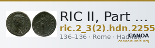 RIC II, Part 3 (second edition) Hadrian 2255 — CANOA