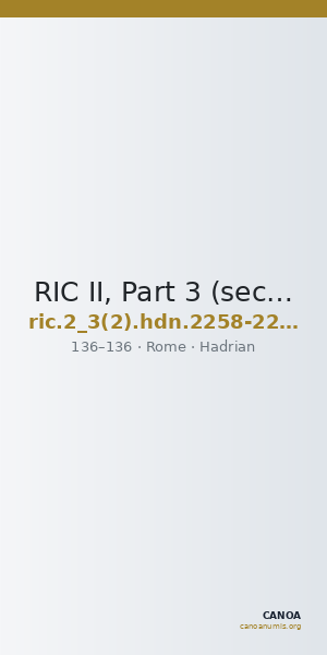 RIC II, Part 3 (second edition) Hadrian 2258-2261 — CANOA