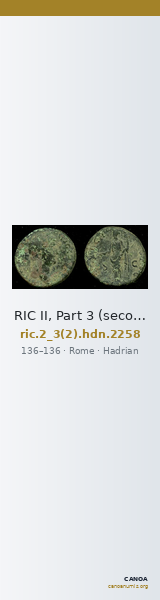 RIC II, Part 3 (second edition) Hadrian 2258 — CANOA