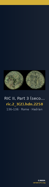 RIC II, Part 3 (second edition) Hadrian 2258 — CANOA