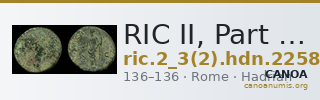 RIC II, Part 3 (second edition) Hadrian 2258 — CANOA