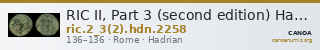 RIC II, Part 3 (second edition) Hadrian 2258 — CANOA