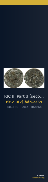 RIC II, Part 3 (second edition) Hadrian 2259 — CANOA