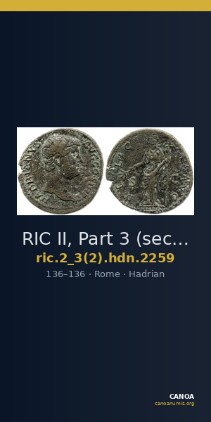 RIC II, Part 3 (second edition) Hadrian 2259 — CANOA