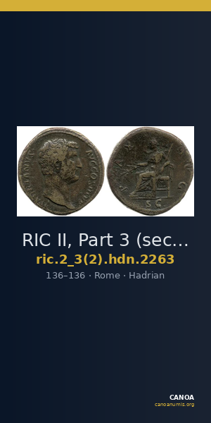 RIC II, Part 3 (second edition) Hadrian 2263 — CANOA