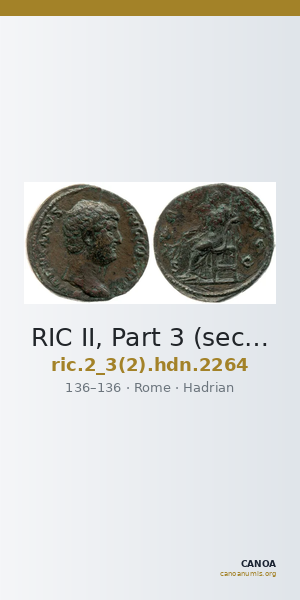 RIC II, Part 3 (second edition) Hadrian 2264 — CANOA