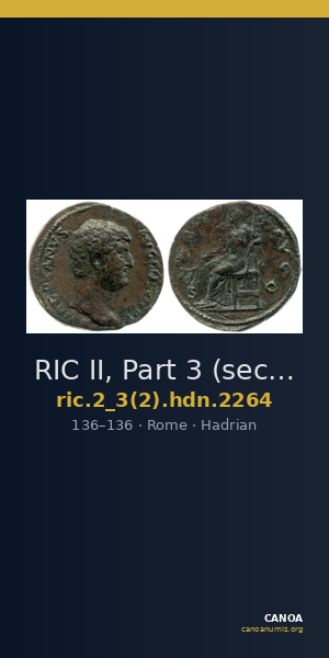 RIC II, Part 3 (second edition) Hadrian 2264 — CANOA