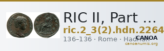 RIC II, Part 3 (second edition) Hadrian 2264 — CANOA