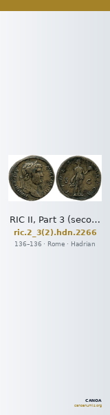 RIC II, Part 3 (second edition) Hadrian 2266 — CANOA