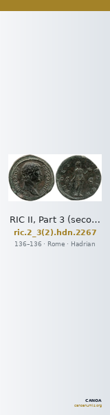 RIC II, Part 3 (second edition) Hadrian 2267 — CANOA