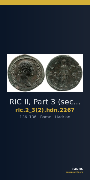 RIC II, Part 3 (second edition) Hadrian 2267 — CANOA