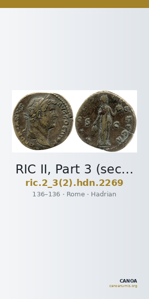 RIC II, Part 3 (second edition) Hadrian 2269 — CANOA