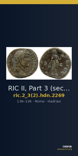 RIC II, Part 3 (second edition) Hadrian 2269 — CANOA