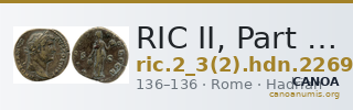 RIC II, Part 3 (second edition) Hadrian 2269 — CANOA