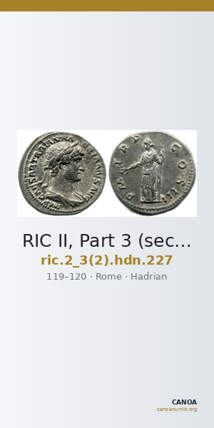 RIC II, Part 3 (second edition) Hadrian 227 — CANOA