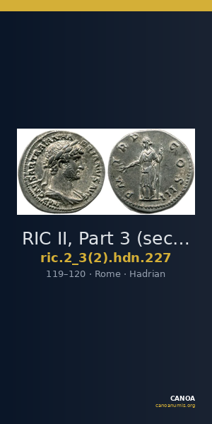 RIC II, Part 3 (second edition) Hadrian 227 — CANOA