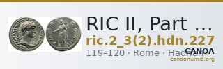 RIC II, Part 3 (second edition) Hadrian 227 — CANOA