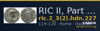 RIC II, Part 3 (second edition) Hadrian 227 — CANOA