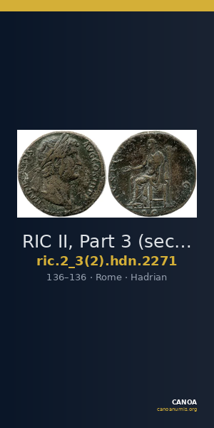RIC II, Part 3 (second edition) Hadrian 2271 — CANOA