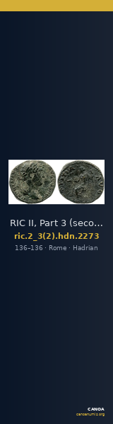 RIC II, Part 3 (second edition) Hadrian 2273 — CANOA