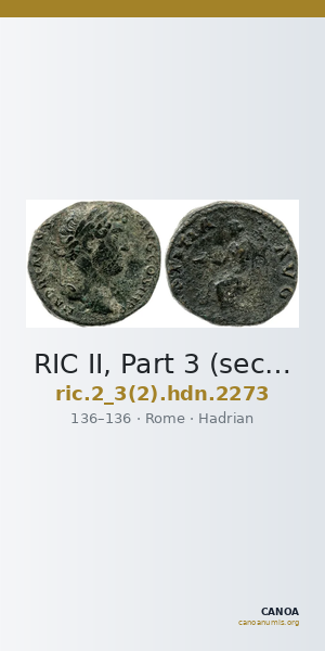 RIC II, Part 3 (second edition) Hadrian 2273 — CANOA