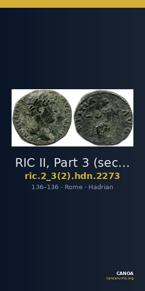 RIC II, Part 3 (second edition) Hadrian 2273 — CANOA