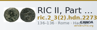 RIC II, Part 3 (second edition) Hadrian 2273 — CANOA